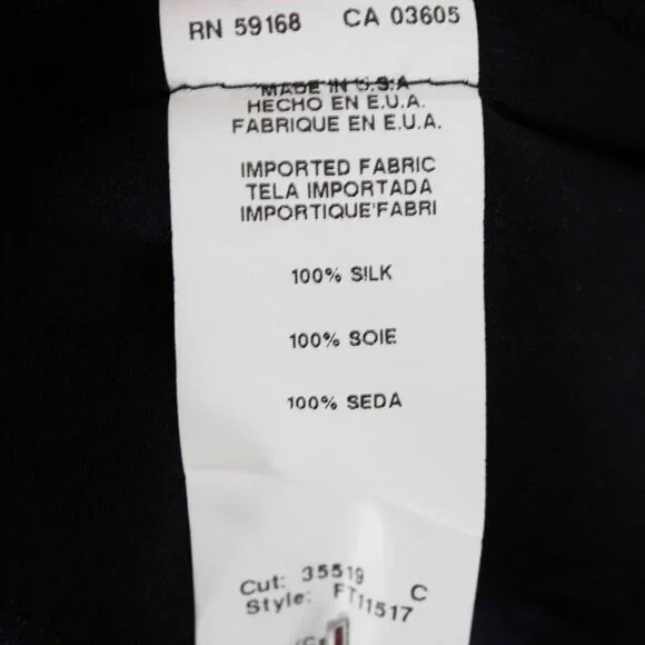 Fifteen Twenty Sz L Black Ruffle Neck Button Front 100% Silk Dress - Picture 4 of 5